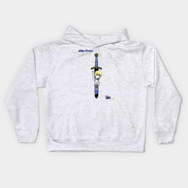 Waifu Knifu: Saber Kids Hoodie by Pal3blood